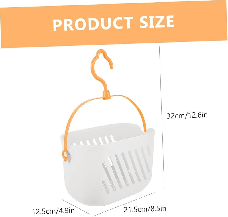 Zerodeko White Hanging Plastic Shower Basket Organizer Space Saving Portable Storage For Bathroom Kitchen - Image 2